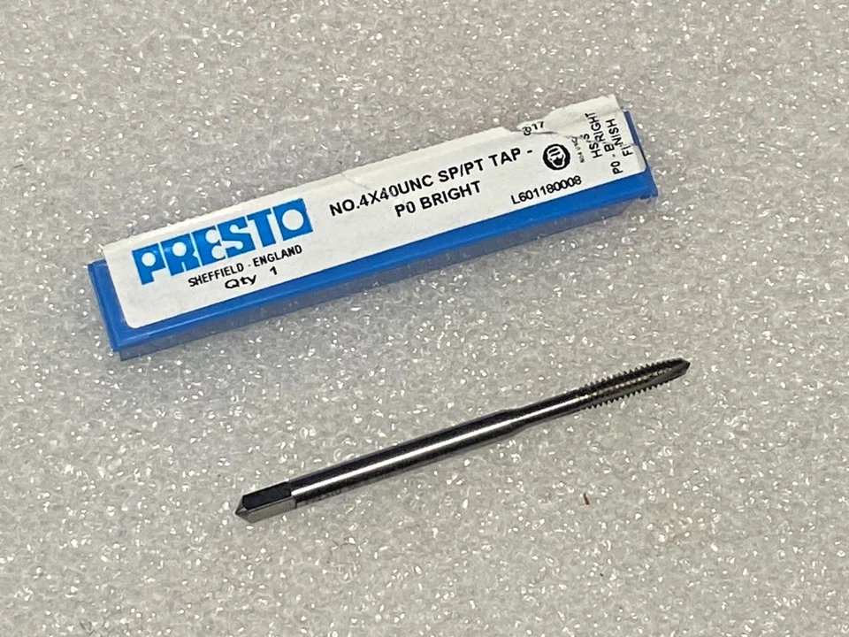 No.4 x 40 UNC TAP SPIRAL POINT HSS 2B - PRESTO - Image 1 of 2