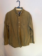 Ralph Lauren Chaps mens size medium long sleeve, all cotton, olive dress shirt