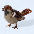 Vintage Murano Style Sparrow Art Glass Bird Figurine Hand Blown Miniature