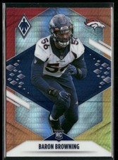 2021 Panini Phoenix Fire Burst Baron Browning RC #186 Denver Broncos