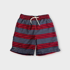 Toobydoo Red  Blue Stripe Swim Trunks