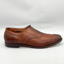 Allen Edmonds Mens 13D Carlyle Oxford Dress Shoes Brown Leather Plain Toe Derby