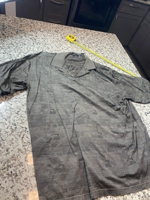 Bobby Jones Men's XXL Gray Geometric Short Sleeve Polo Shirt