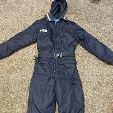 Vintage Rare Sno Jet Snowmobile Suite Adult 1960s/70s Dark Blue