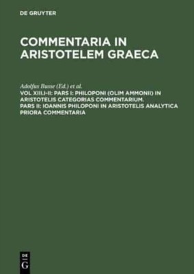 Wallies - Pars I  Philoponi olim Ammonii in Aristotelis Categorias c - X555z