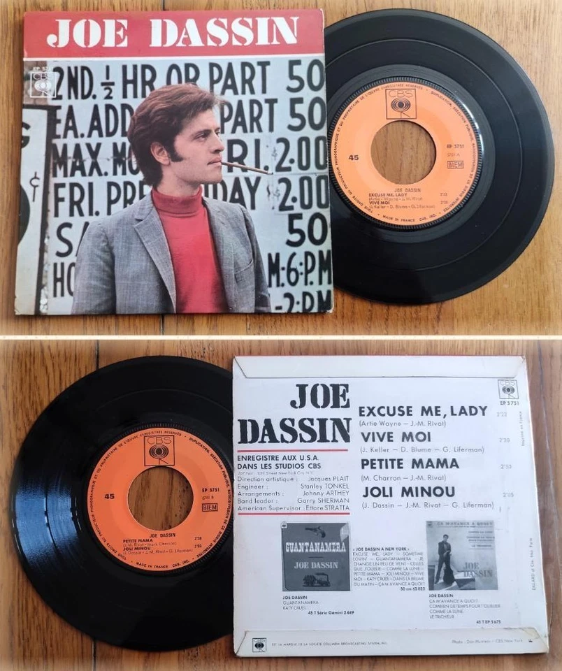 DISQUE EP 45t RPM BIEM (7") JOE DASSIN « Excuse me, Lady » +3 POP France (1966) - Photo 1/1