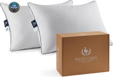 Goose Feather and down Bed Pillows Standard Size Set of 2, Hotel Pillow for Slee