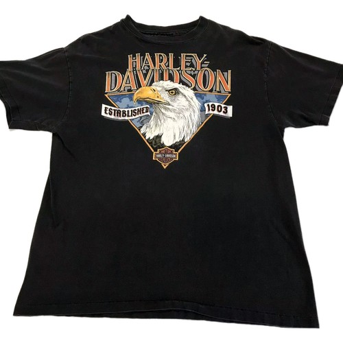 Vintage 1993 Harley Davidson Single Stitch California Shirt L 90s Eagle Dice Biker