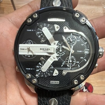 DIESEL DZ7313 メンズ 腕時計 アナログ クォーツ　ジャンク Diesel DZ7313 Men's Multi-Time Zone Date Quartz 57mm Real Leather