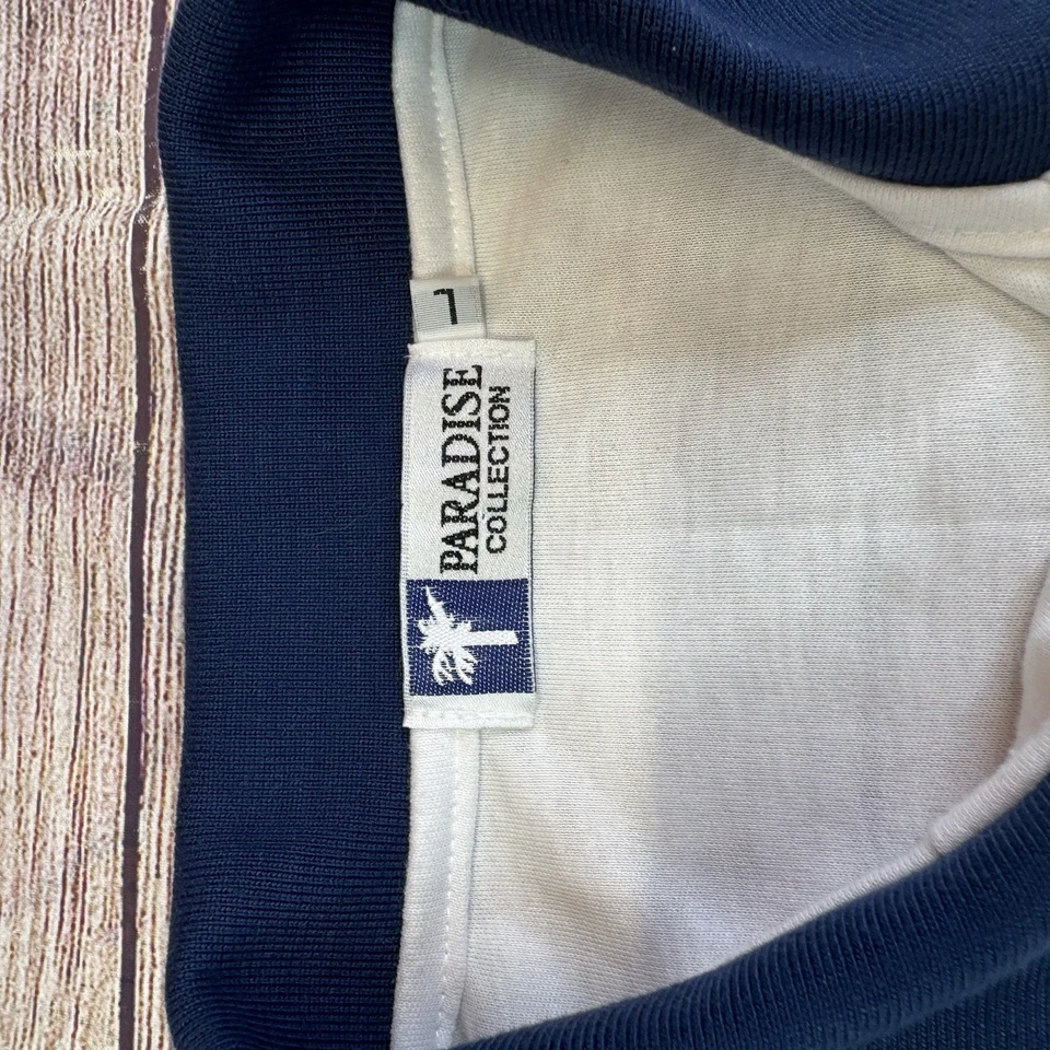 Vintage St. Maarten Sailboat White Polo Shirt L Paradise Collection 90s - Image 4 of 4