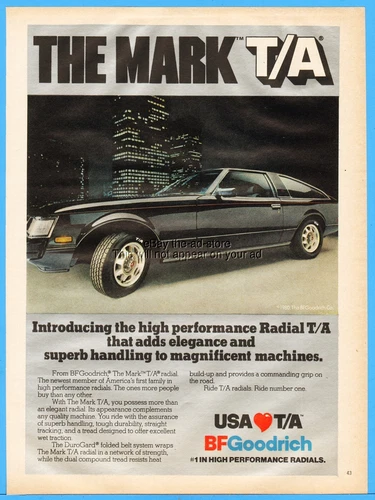1980 Toyota Supra BF Goodrich Mark T/A Radial Automobile Car Tires Photo Ad - Picture 1 of 1