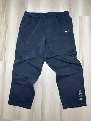 Vintage Y2K Nike Sweatpants Embroidered Swoosh Grey Tag Grunge Baggy Faded Sz L