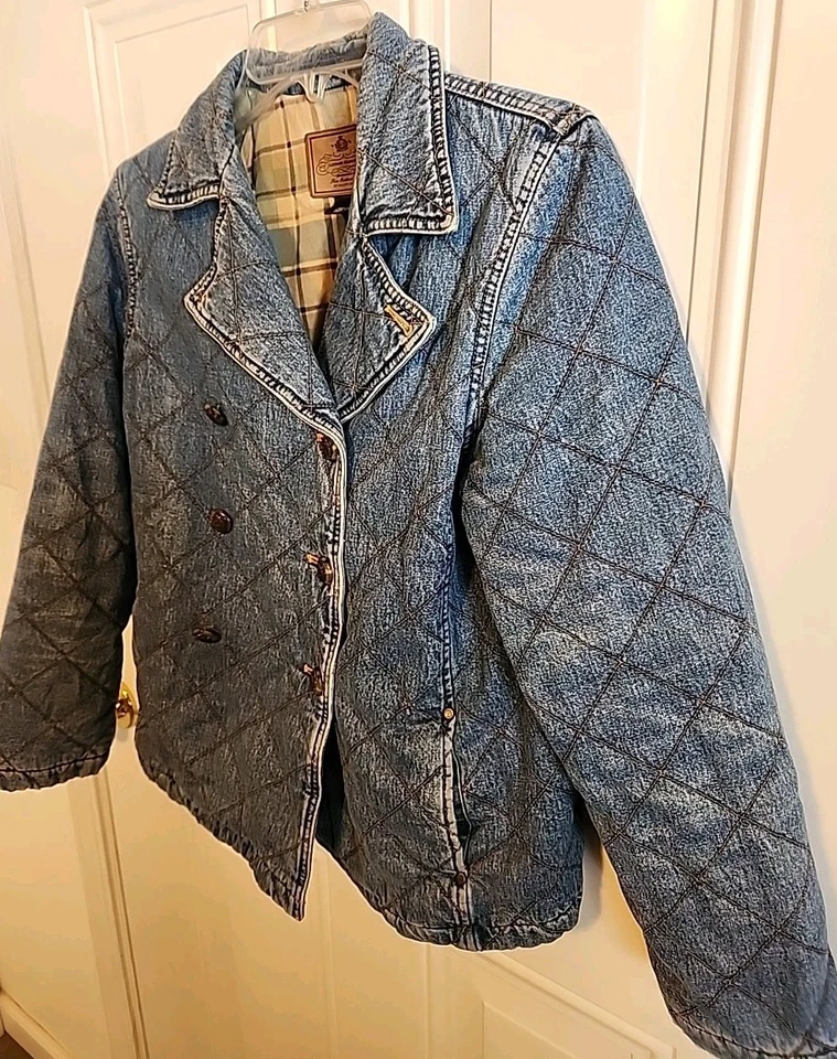 Chaqueta vaquera forrada acolchada de colección para mujer Lauren Jeans Company talla P/S ecuestre  Foto 2 de 4