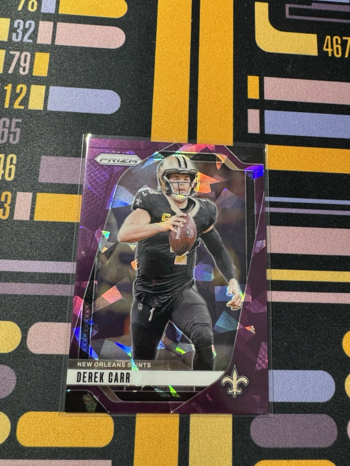 2024 Panini Prizm Derek Carr Purple Cracked Ice /225 New Orleans Saints