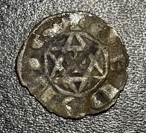1207-1233 Feudal Frankreich Deols Wilhelm I. von Chauvigny AR Silber Denier Stern Münze