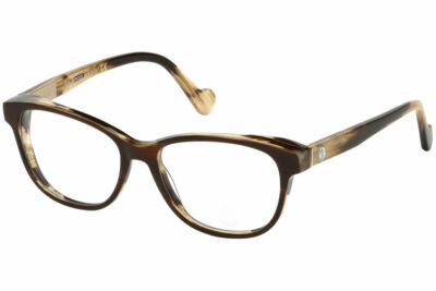 Moncler ML5014 053 Striped Brown Plastic Eyeglasses Frame 52-15-140 5014 Italy