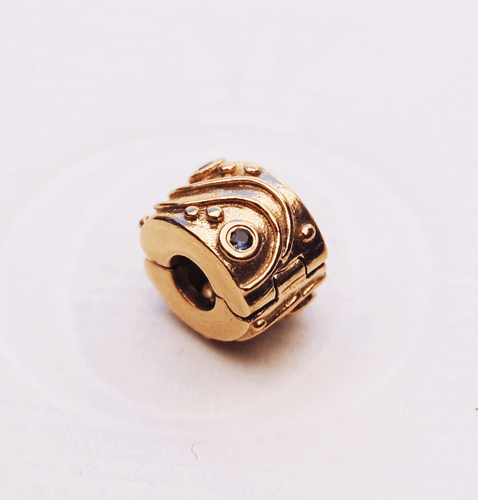 Gen. Pandora 14ct. Gold Clip with Sapphire "Babbling Brook" - 750418SA - retired - Picture 3 of 5