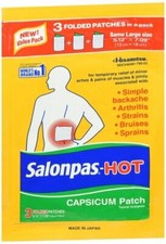 Salonpas Hot Capsicum Patches 3ct each in 12 Pack Box