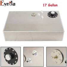 Polished 17 Gallon 64L Street Rod Race Fuel Cell Gas Tank w/ Cap & Level Sender
