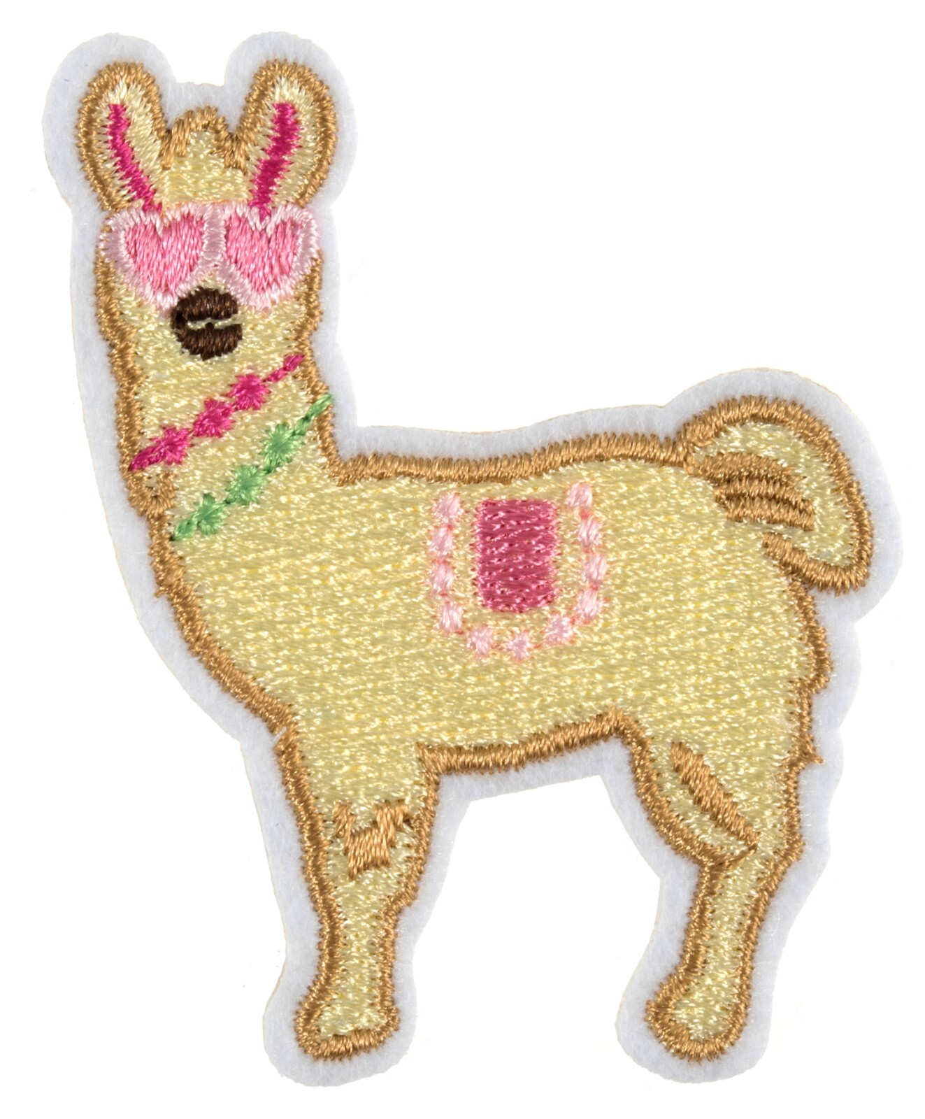 Iron On or Sew On Motif Trimits Patch Mend Llama In Glasses New CFM2\059A
