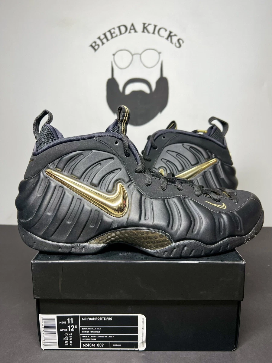 Nike foamposite pro black gold cheap 2018