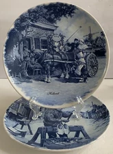 2 Ter Steege Bv Delft Blauw Holland Plate Blue / White Cottage Decor 9.5" Lot /2
