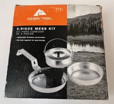Ozark Trail 5pc Mess Kit Stainless Camping Cookware Fry Pan Cup Plate Pot