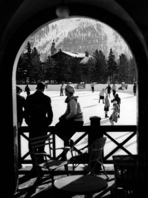 Skaters on the Kulm Rink St Moritz Switzerland 1930 Old Photo