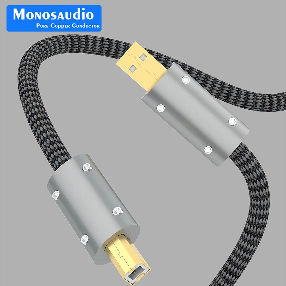 Audio HIFI OFC USB Cable HI-End USB Type A-B Gold Plated Plug DAC USB A to USB B - Image 4 of 4