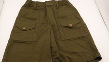 Boy Scouts America Uniform Cargo SHORTS Youth Green Size 8 Elastic Waist 24