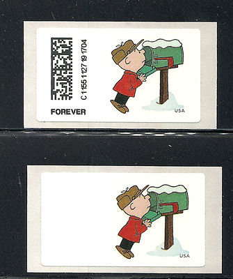 COMPUTER VENDED POSTAGE Charlie Brown CVP98, Normal & Copy of Blank Label