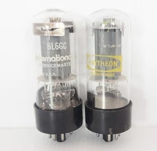 Pair 6L6GC Int'l ServiceMaster /Raytheon Power Tubes Hickok Tested