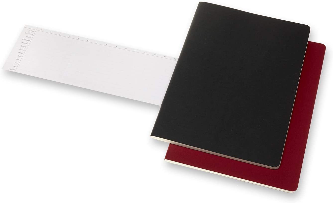 Moleskine A4 Subject Cahier Journals Black/cranberry Red 8053853602527