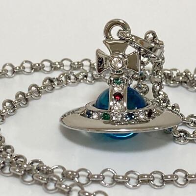 Vivienne Westwood Necklace Tiny Orb light blue multi-stone w Vivienne Westwood Necklace Tiny Orb light blue multi-stone w