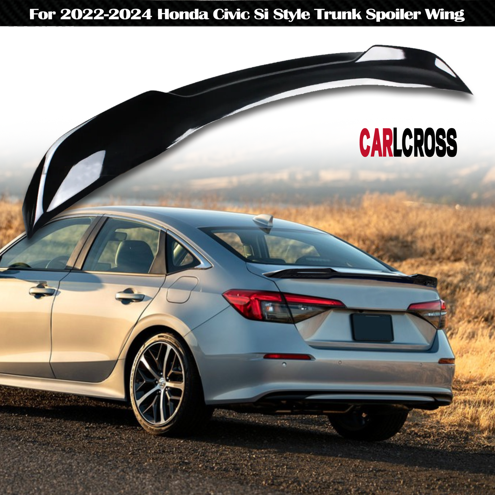 2022-2024 Honda Civic Gloss Black RS High Kick Duckbill Spoiler