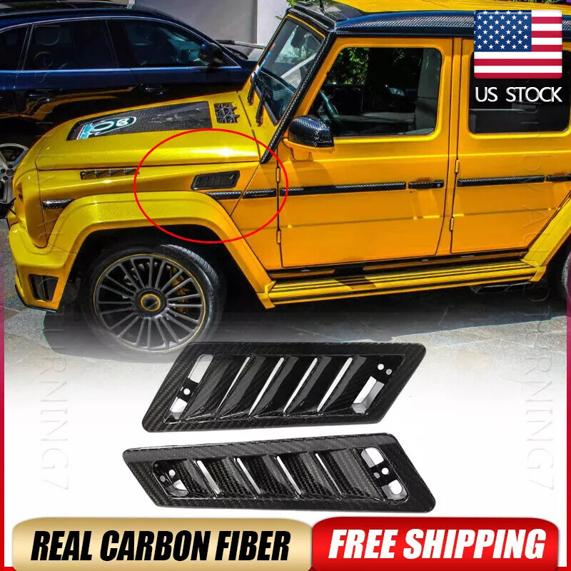 For Benz G-Class W463 G550 500 G63 G65  DRY Carbon Side Air Vent Fender Trims