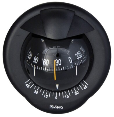RIVIERA Bootkompass Kompass Modell Pegasus 3'' Rose 80mm schwarz Schottmontage