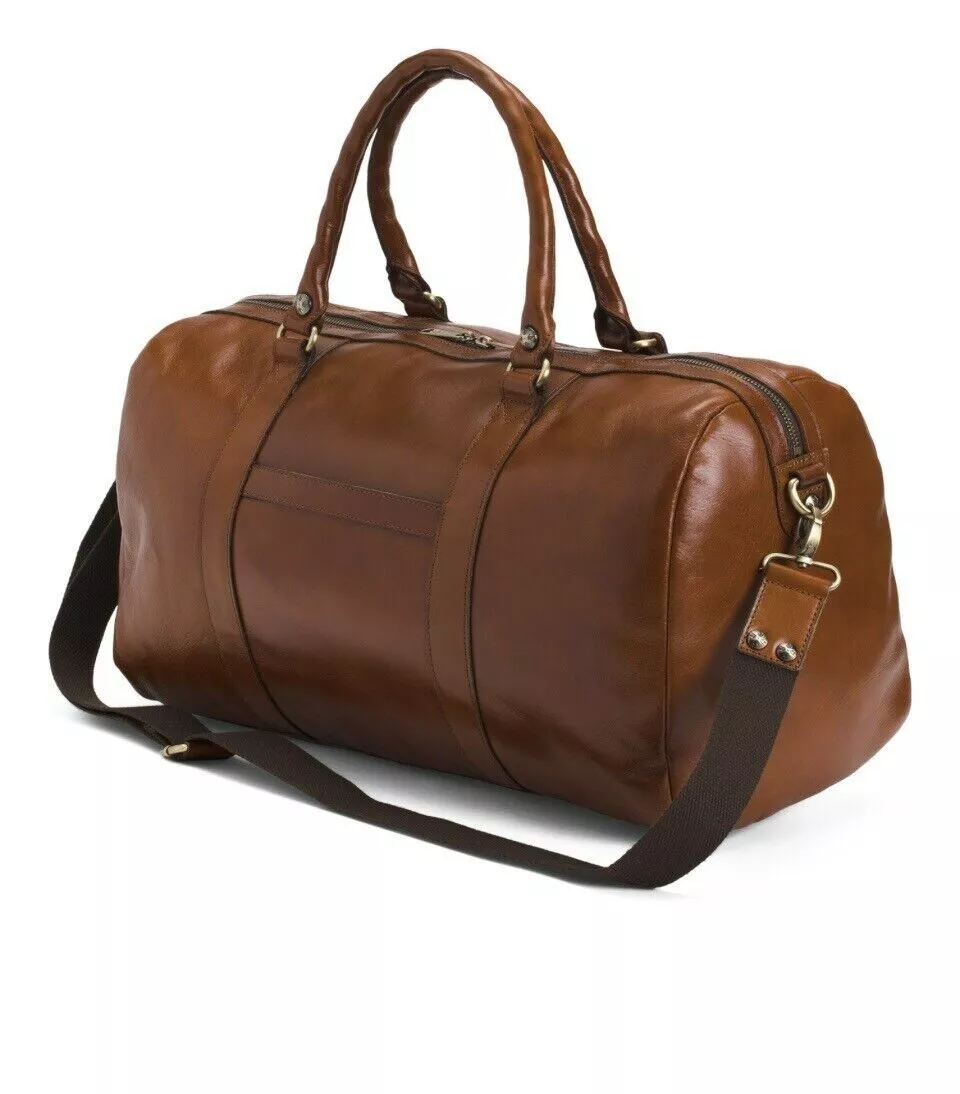 NWT Patricia Nash Milano Heritage Tan Leather Duffle Weekender Bag