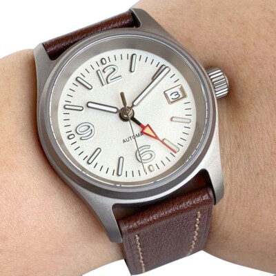 Titanium 36mm Pilot 200M Dive NH34 GMT Men Automatic Watch White Dial Sapphire