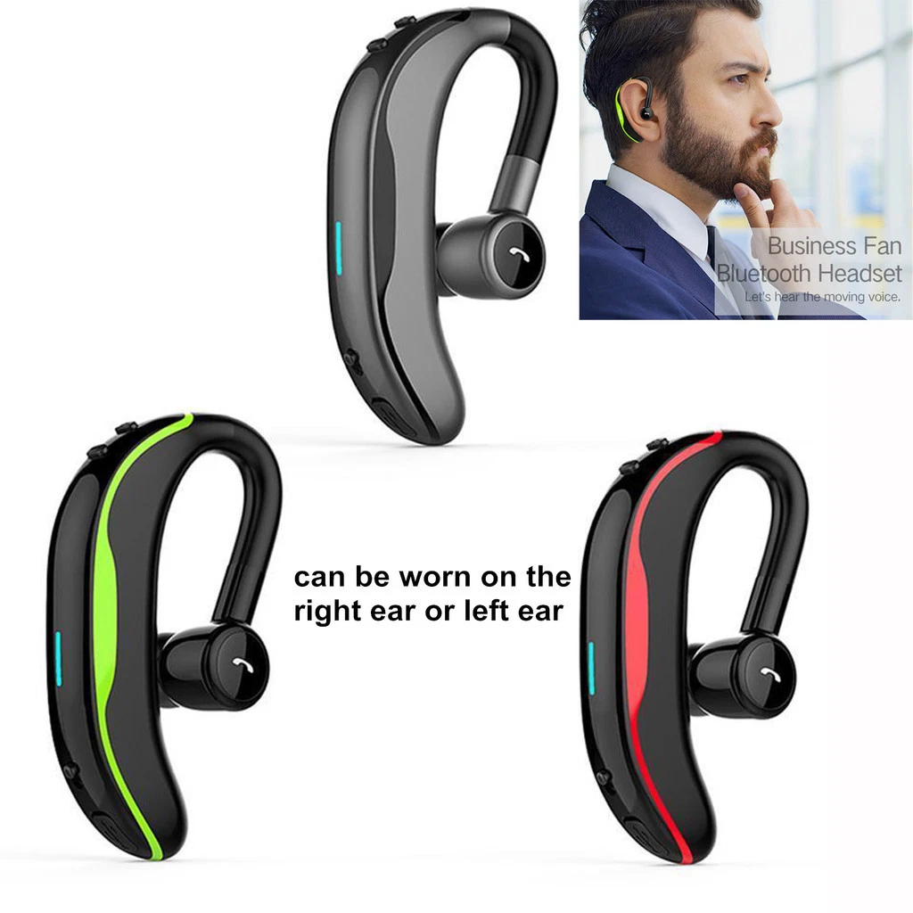 Wireless Bluetooth Headset Noise Cancelling Earpiece Earphone for Cell Phone