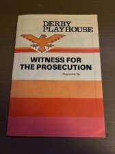 WITNESS FOR THE PROSECUTION Agatha Christie 78 Derby Playhouse Theatre Programme