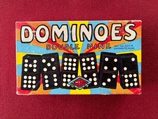 VINTAGE HALSAM DOMINOES Set No 920 in ORIGINAL BOX w/ ORIGINAL INSTRUCTIONS