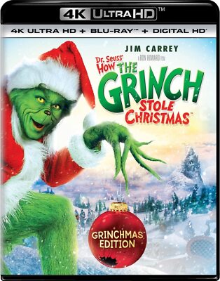Dr Seuss How the Grinch Stole Christmas 4K UHD Blu Ray Digital Copy