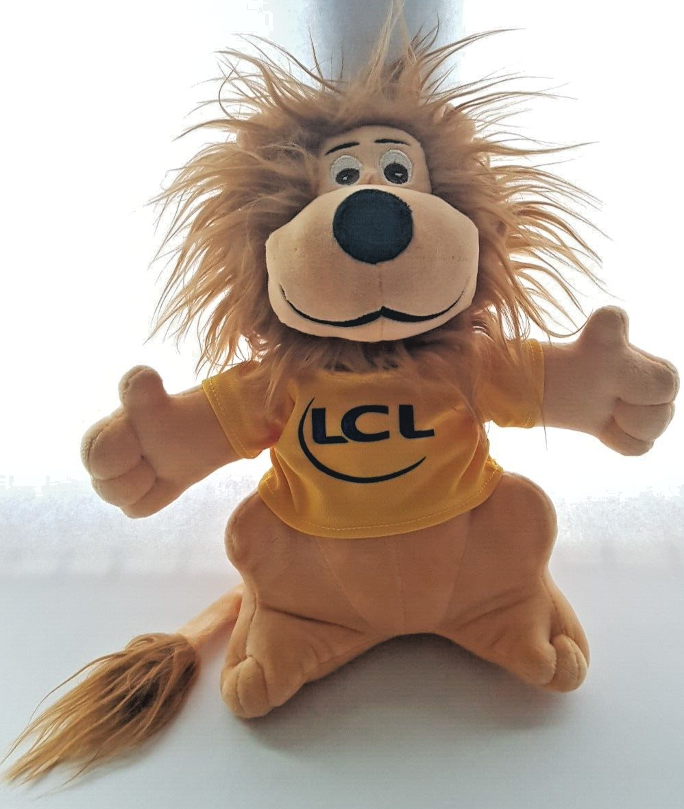 Peluche Lion LCL le crédit lyonnais tour de France vintage 25 cm - année 70 - 80