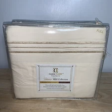 Clara Clark Premier 1800 4 pc Full Size Sheet Set Beige Deep pocket