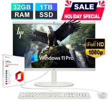 2025 HP All-In-One Computer Desktop 21.5" Intel Celeron 32GB RAM 1TB SSD WinPro