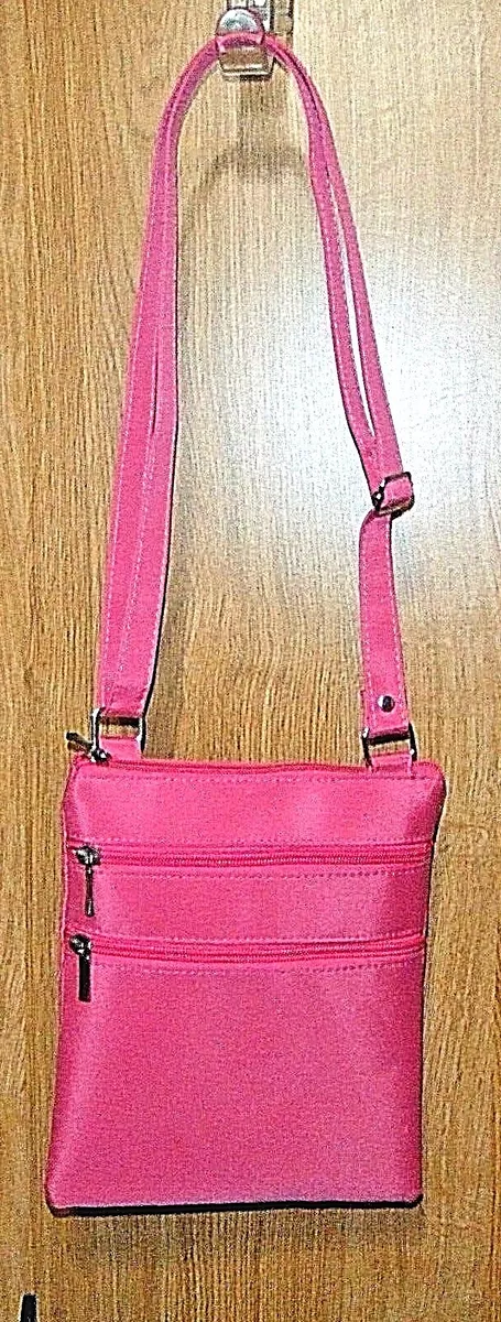 CARNATION PINK Shoulder Strap Bag POLYESTER/POLYVINL Fabric Handbag Purse