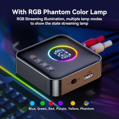 USB Bluetooth 5.4 Transmitter Receiver 4in1 Wireless Audio 3.5mm Aux Car Adapter