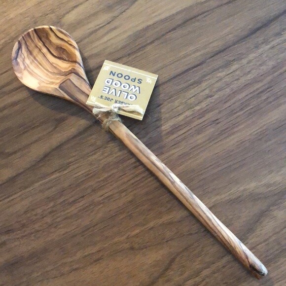 Trader Joe's Olive Wood Spoon Hand Crafted Cooking Serving