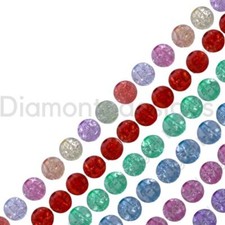 100 Pcs 8mm Premium Quality Round Acrylic Crackle Beads Jewellery Bead Kids UK